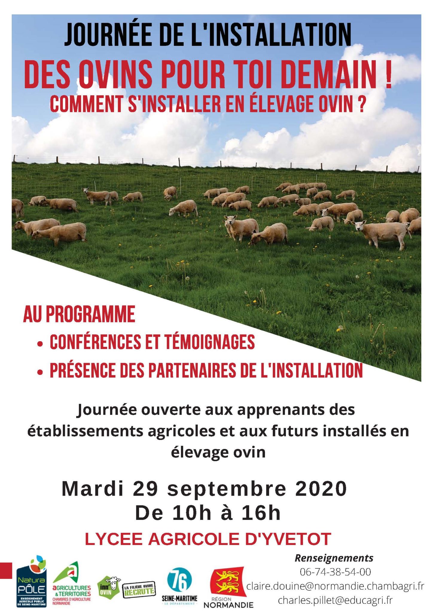 Journée de l installation le 29 septembre Des ovins pour toi demain